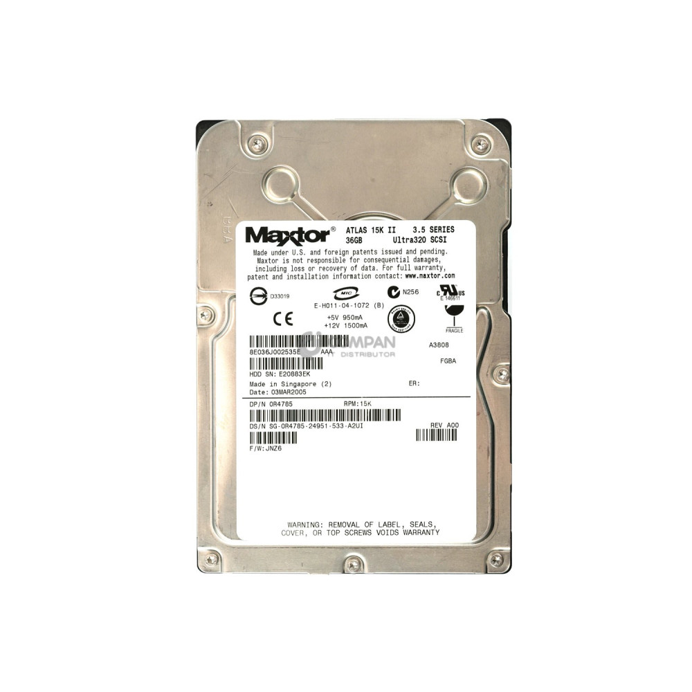 R4785 DELL HARD DRIVE 36GB 15K U320 3.5 SCSI HOT-SWAP